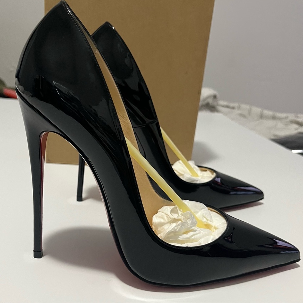 Christian Louboutin So Kate 120 Patent Black Heels Size 40